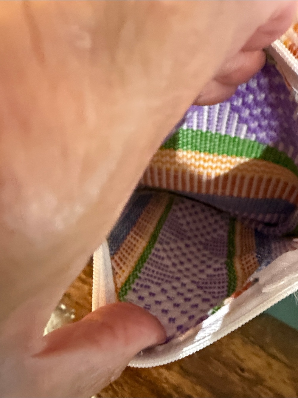 Multicolor Woven Drawstring Backpack - Picture 7 of 8